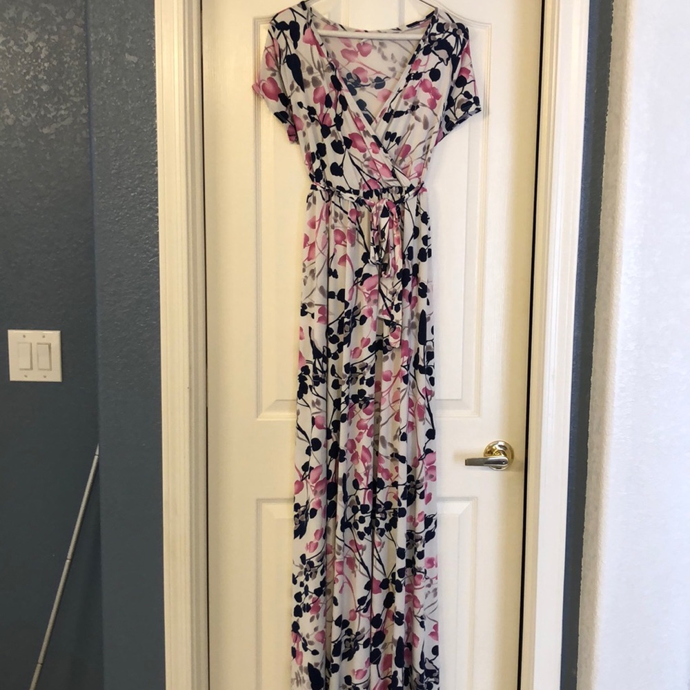Silky maternity long maxi